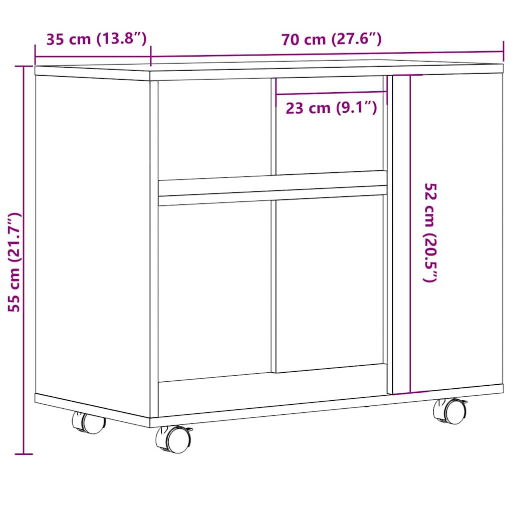 Bijzettafel 70x35x55 cm bewerkt hout oud houtkleurig is nu te koop bij PeponiXL, paradijselijk wonen!