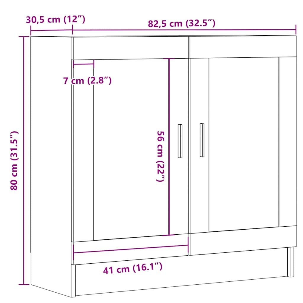 Boekenkast 82,5x30,5x80 cm bewerkt hout oud houtkleurig is nu te koop bij PeponiXL, paradijselijk wonen!
