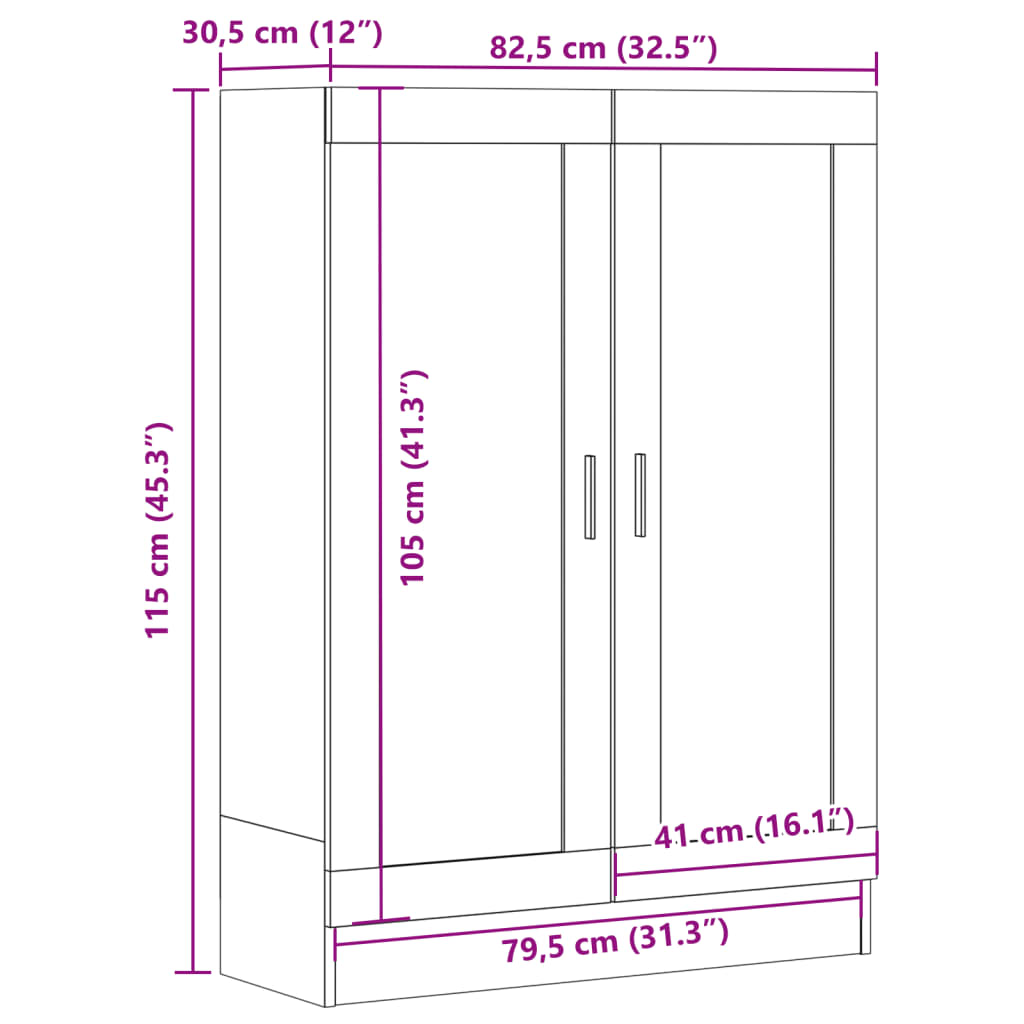 Boekenkast 82,5x30,5x115 cm bewerkt hout oud houtkleurig is nu te koop bij PeponiXL, paradijselijk wonen!