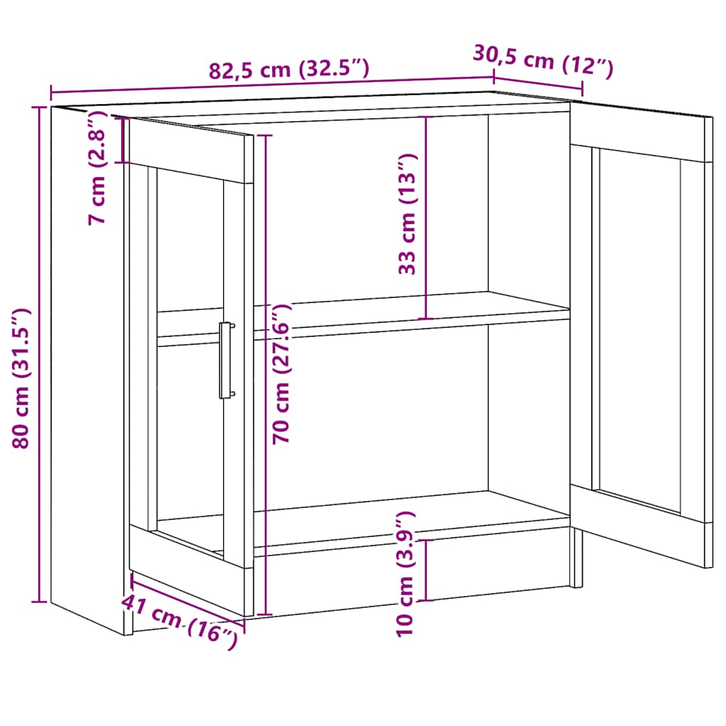 Boekenkast 82,5x30,5x80 cm bewerkt hout oud houtkleurig is nu te koop bij PeponiXL, paradijselijk wonen!