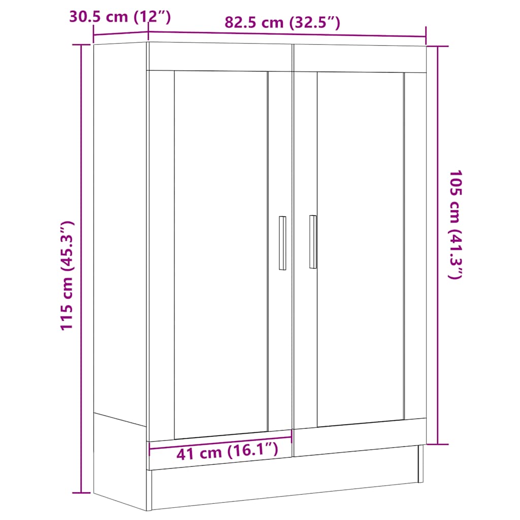 Boekenkast 82,5x30,5x115 cm bewerkt hout oud houtkleurig is nu te koop bij PeponiXL, paradijselijk wonen!