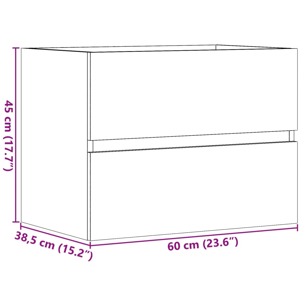 Badkamerkast 60x38,5x45 cm bewerkt hout betongrijs is nu te koop bij PeponiXL, paradijselijk wonen!