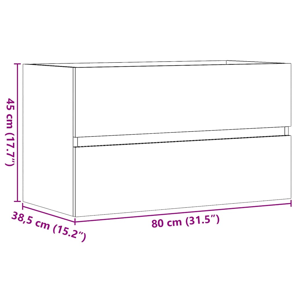 Badkamerwandkast 80x38,5x45 cm bewerkt hout artisanaal eiken is nu te koop bij PeponiXL, paradijselijk wonen!