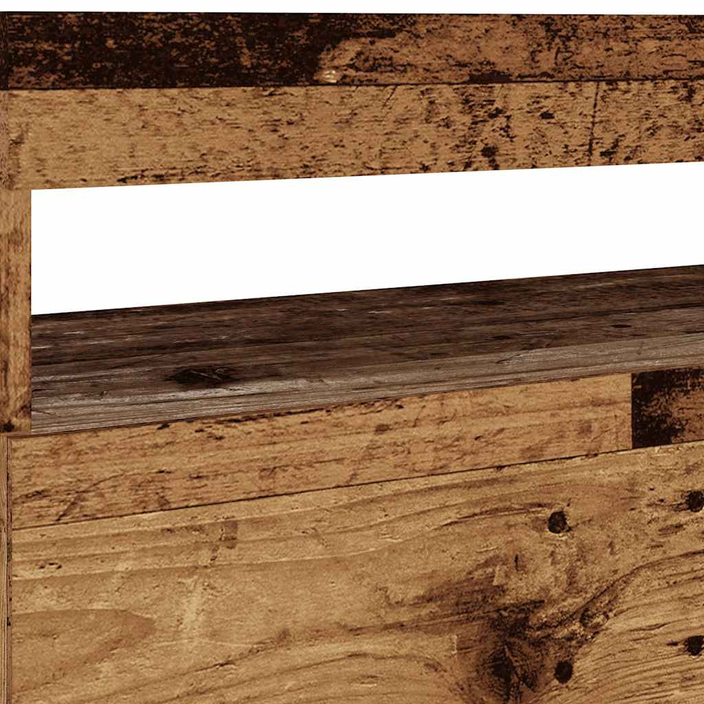 Tv-meubel met LED 75x35x40 cm bewerkt hout oud hout is nu te koop bij PeponiXL, paradijselijk wonen!