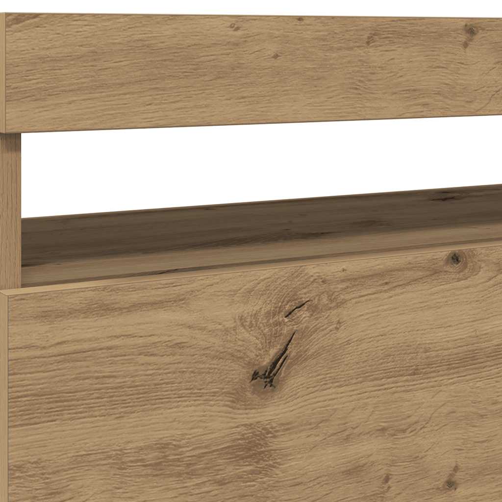Tv-meubels met LED 2 st bewerkt hout artisanaal eiken is nu te koop bij PeponiXL, paradijselijk wonen!