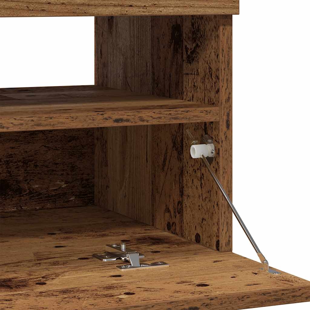 Tv-meubel met LED 100x35x40 cm bewerkt hout oud hout is nu te koop bij PeponiXL, paradijselijk wonen!
