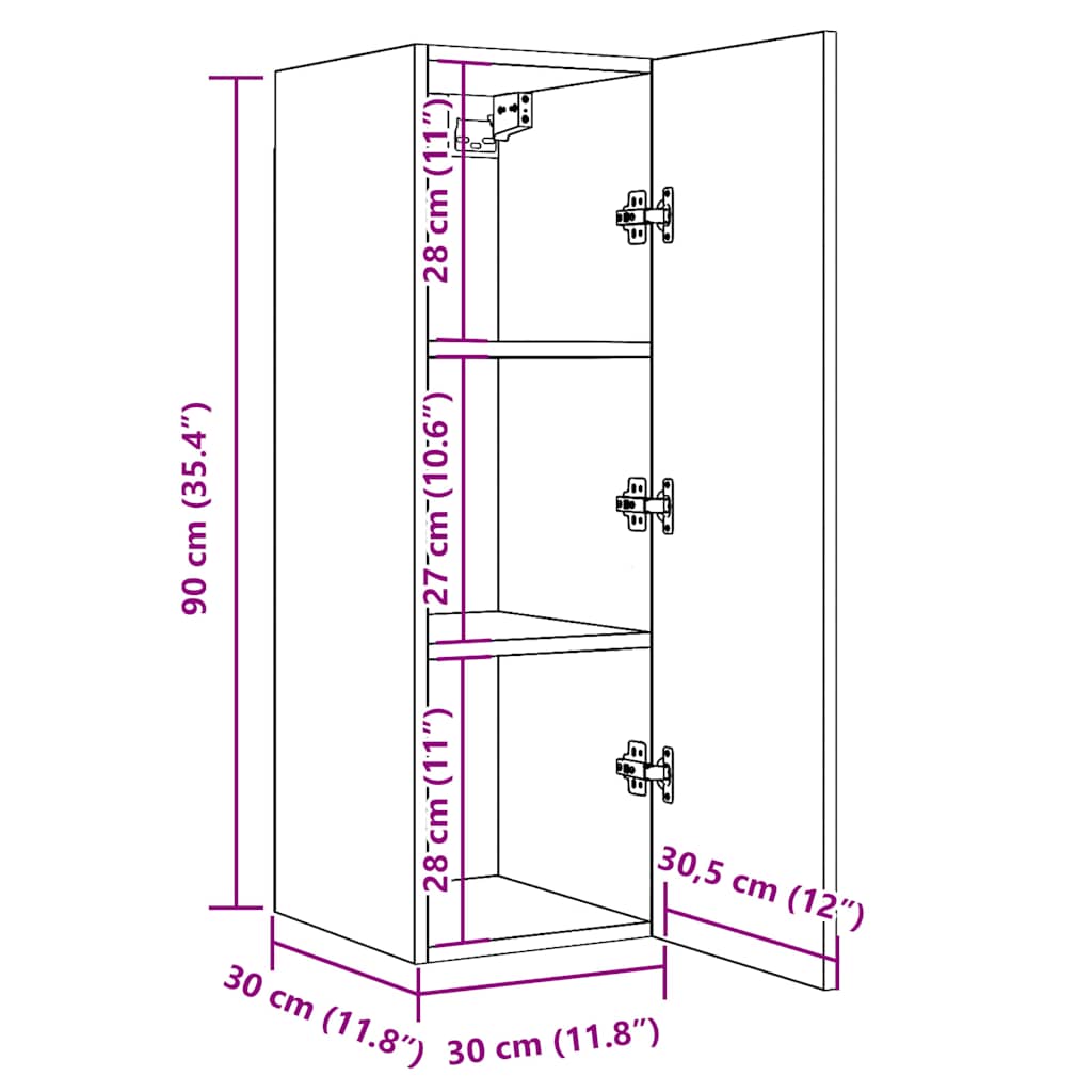 Tv-meubel 30,5x30x90 cm bewerkt hout oud houtkleurig is nu te koop bij PeponiXL, paradijselijk wonen!