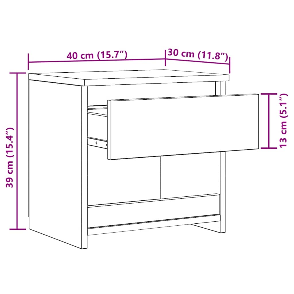 Nachtkastjes 2 st 40x30x39 cm bewerkt hout oud houtkleurig is nu te koop bij PeponiXL, paradijselijk wonen!