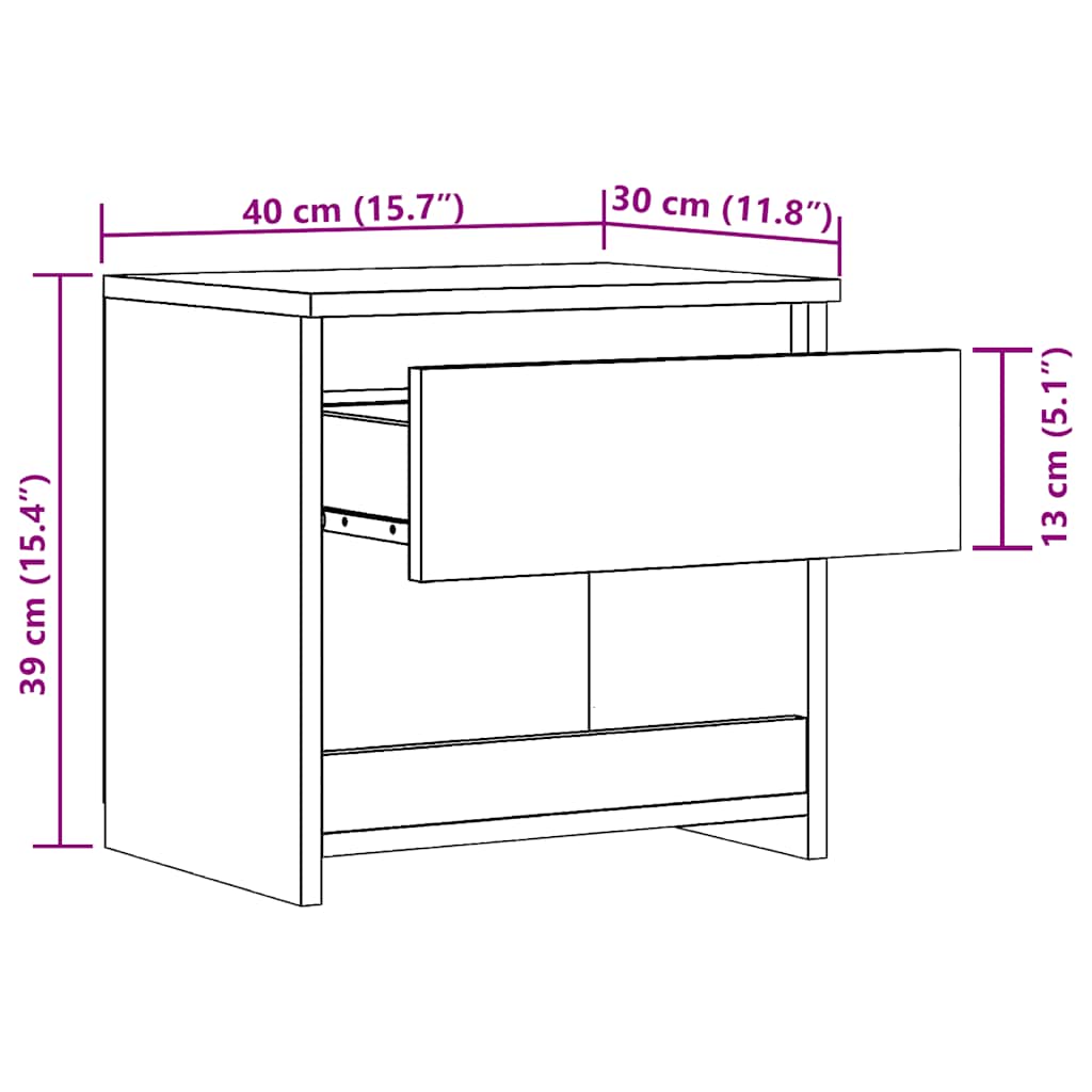 Nachtkastjes 2 st 40x30x39 cm bewerkt hout artisanaal eiken is nu te koop bij PeponiXL, paradijselijk wonen!
