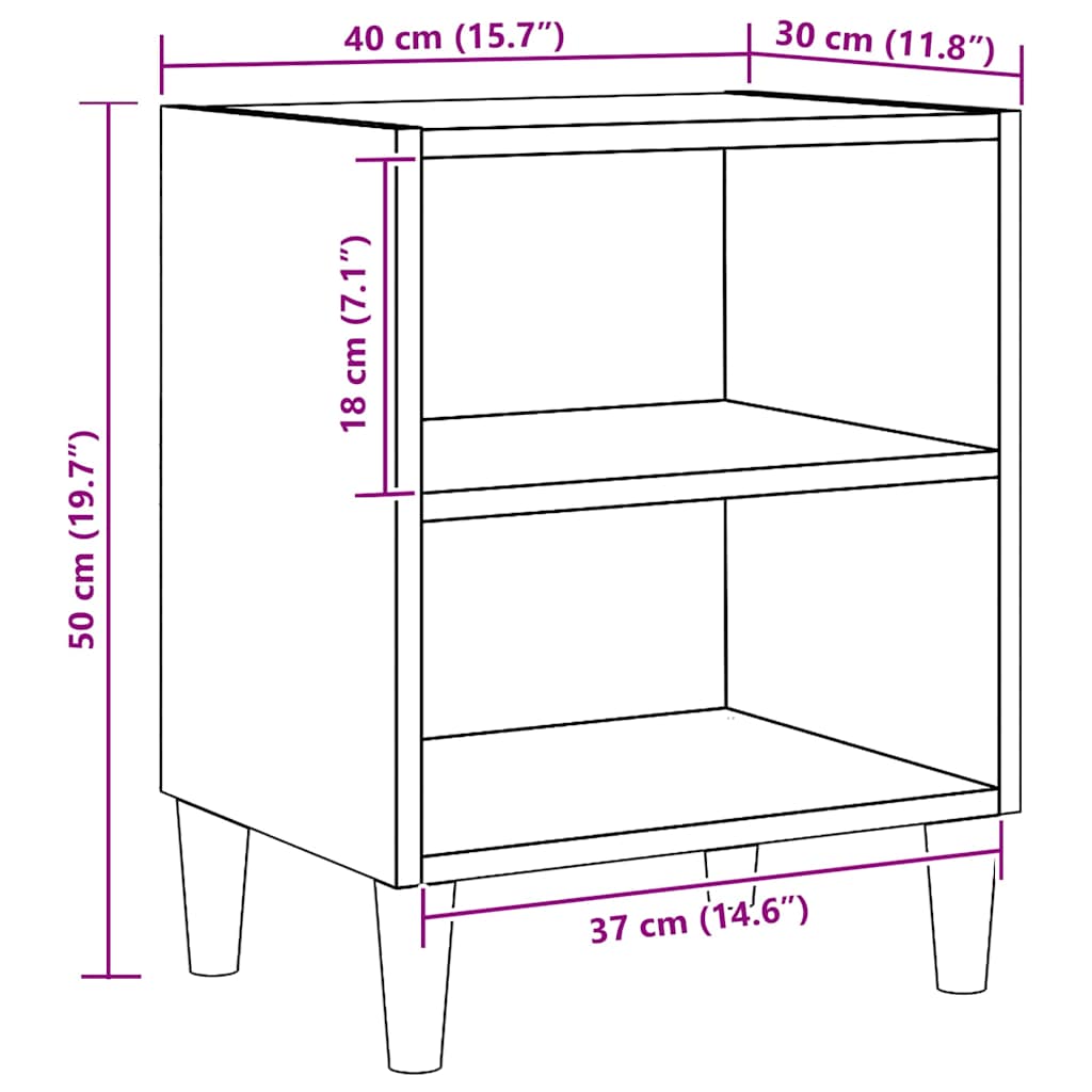 Nachtkastje 40x30x50 cm bewerkt hout artisanaal eikenkleur is nu te koop bij PeponiXL, paradijselijk wonen!