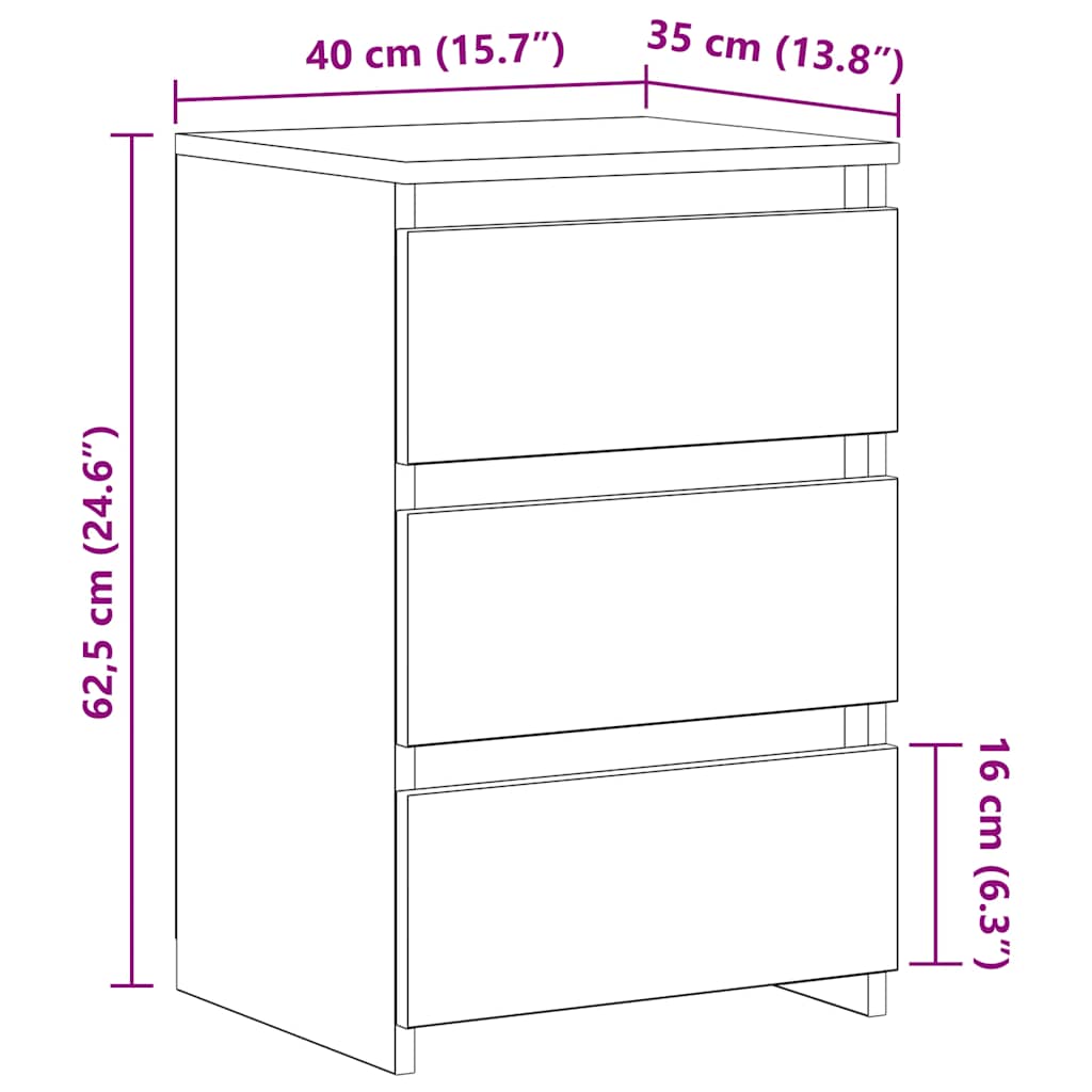 Nachtkastjes 2 st 40x35x62,5 cm bewerkt hout oud houtkleurig is nu te koop bij PeponiXL, paradijselijk wonen!