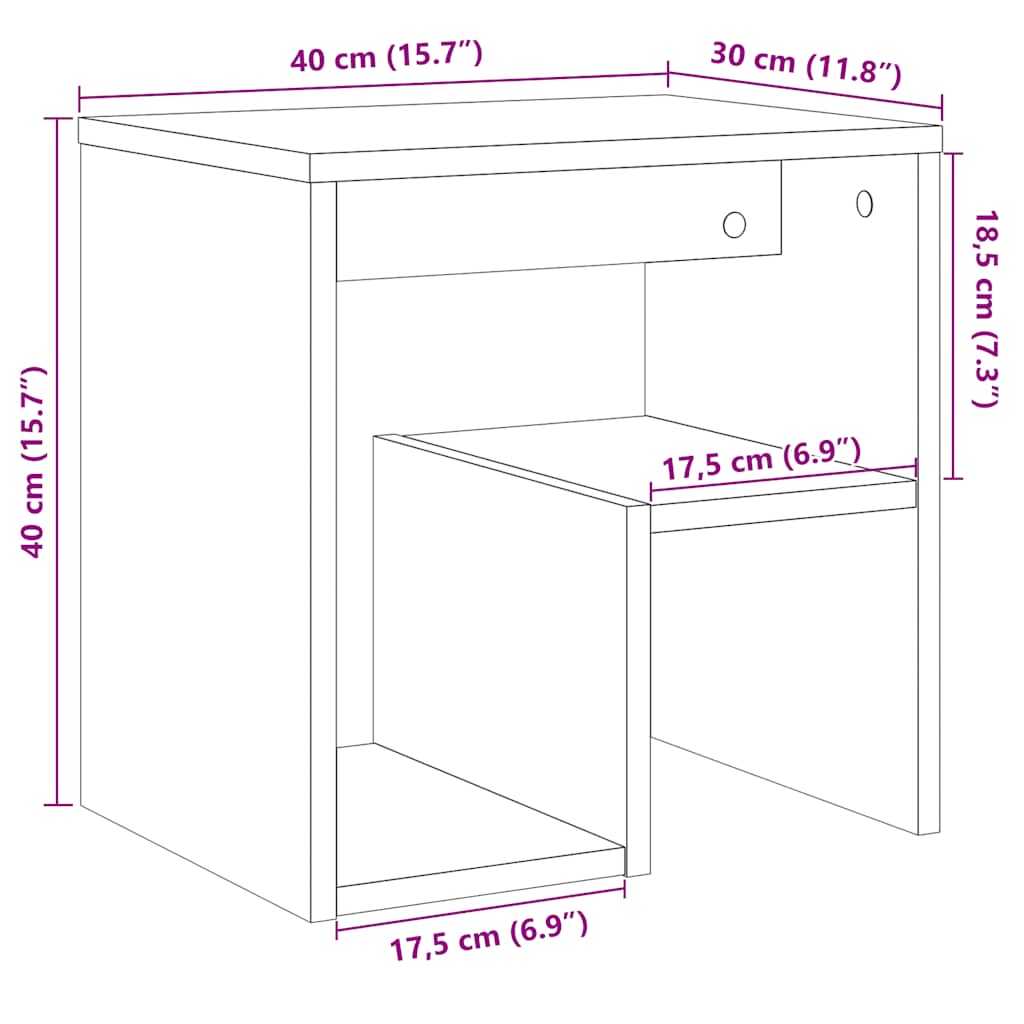 Nachtkastjes 2 st 40x30x40 cm bewerkt hout oud houtkleurig is nu te koop bij PeponiXL, paradijselijk wonen!