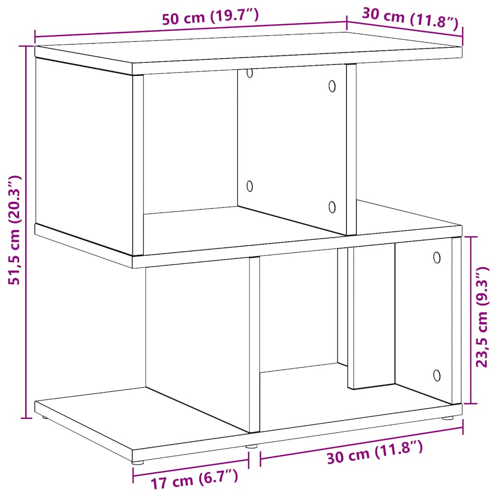 Nachtkastjes 2 st 50x30x51,5 cm bewerkt hout artisanaal eiken is nu te koop bij PeponiXL, paradijselijk wonen!
