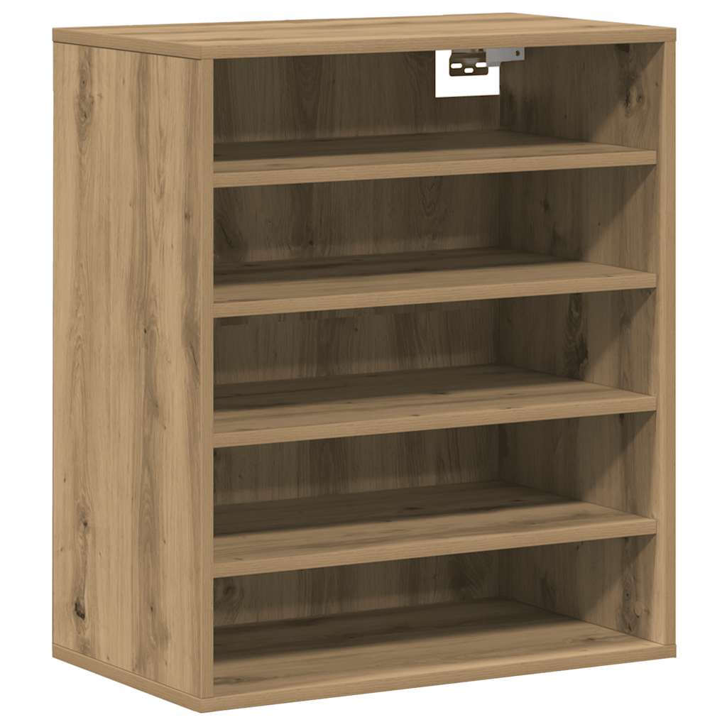 Schoenenkast 60x35x70 cm bewerkt hout artisanaal eikenkleur is nu te koop bij PeponiXL, paradijselijk wonen!