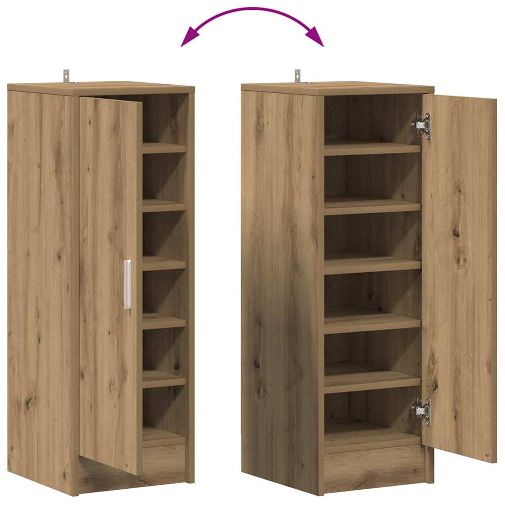 Schoenenkast 32x35x92 cm bewerkt hout artisanaal eikenkleur is nu te koop bij PeponiXL, paradijselijk wonen!