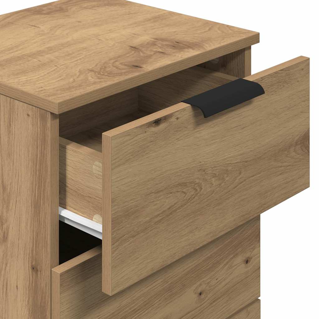 Nachtkastjes 2 st 40x36x65cm bewerkt hout artisanaal eikenkleur is nu te koop bij PeponiXL, paradijselijk wonen!