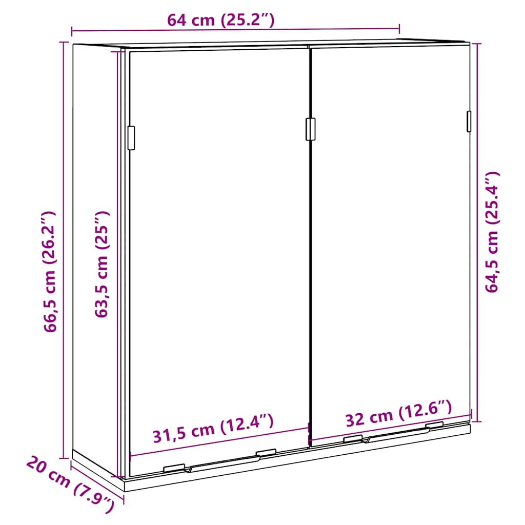 Badkamerspiegelkast 64x20x66,5 cm bewerkt hout betongrijs is nu te koop bij PeponiXL, paradijselijk wonen!