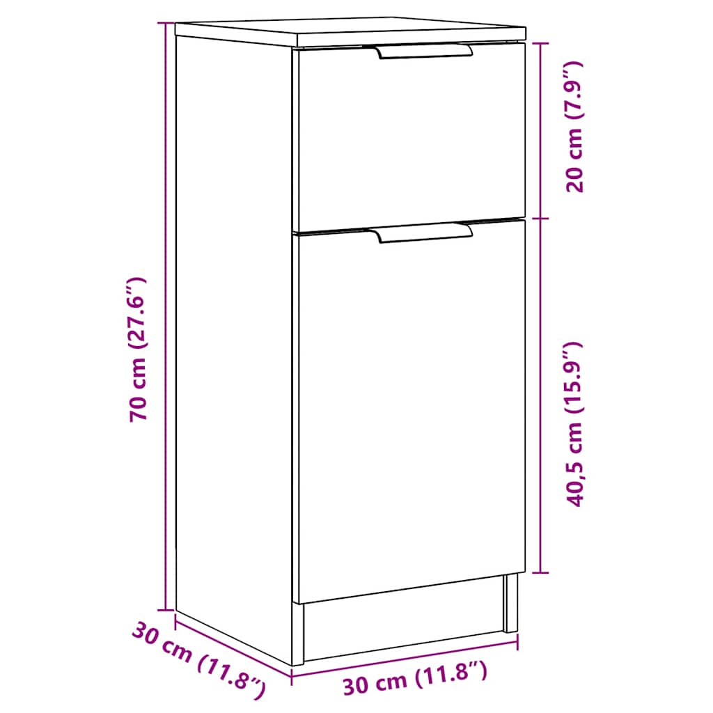 Dressoir 30x30x70 cm bewerkt hout artisanaal eikenkleur is nu te koop bij PeponiXL, paradijselijk wonen!