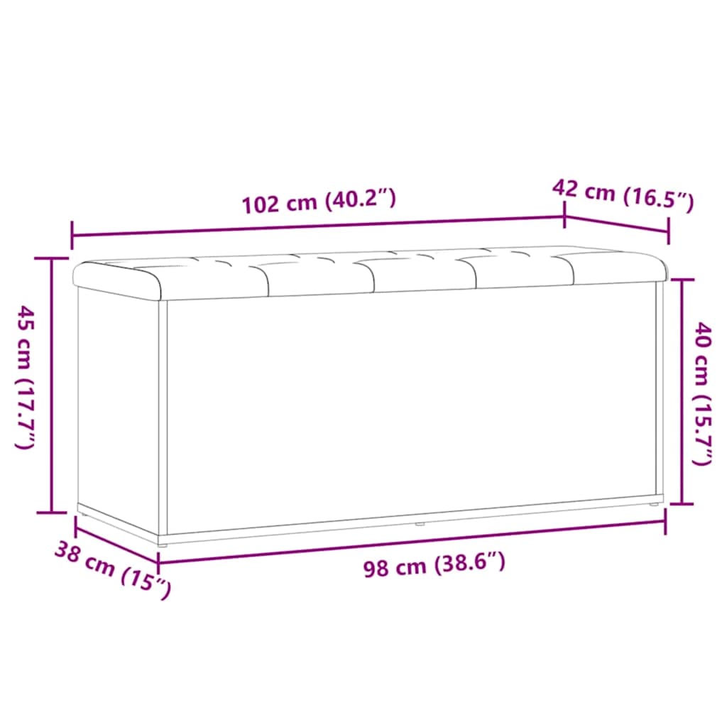 Opbergbank Artisan Eikenhout 102x42x45 cm is nu te koop bij PeponiXL, paradijselijk wonen!