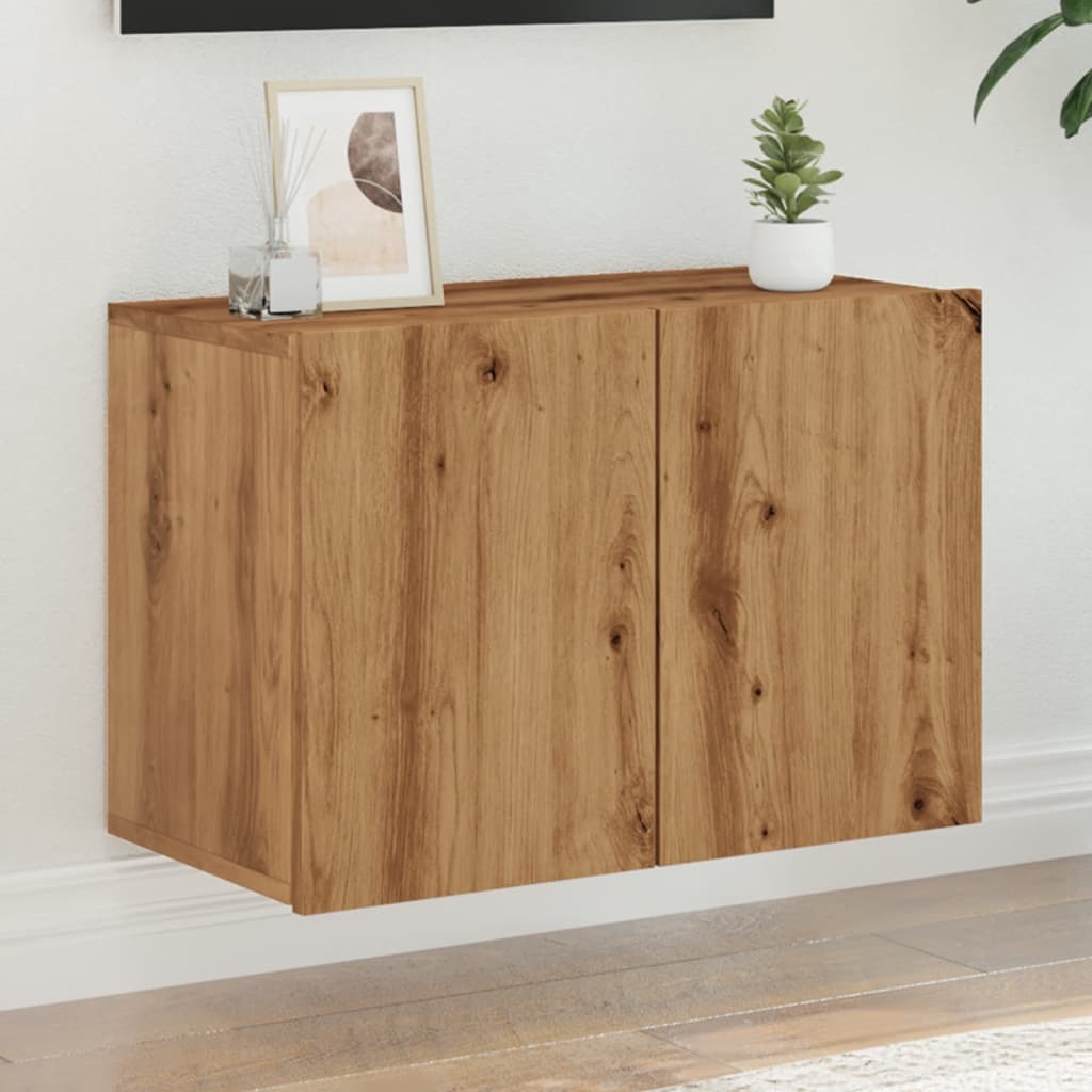 VidaXL Tv-meubel wandgemonteerd 100,5x30x51 cm hout gerookt eikenkleur