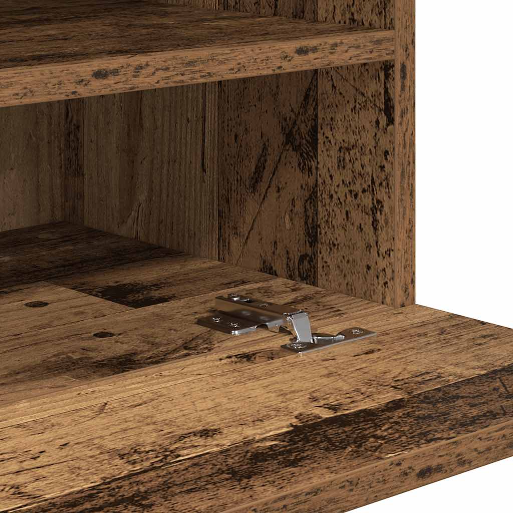 Wandkasten met LED-verlichting voor tv 2 st 40x30x60,5 cm oud houtkleurig is nu te koop bij PeponiXL, paradijselijk wonen!
