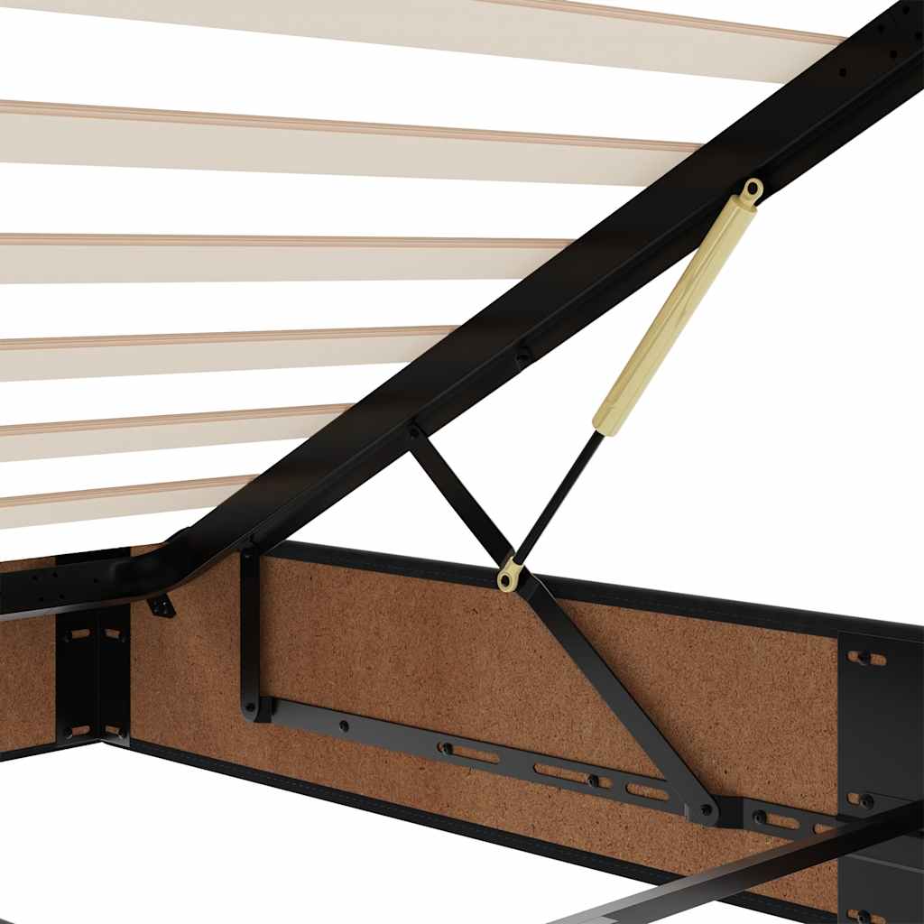 Bedframe zonder matras 100x200 cm kunstleer zwart is nu te koop bij PeponiXL, paradijselijk wonen!