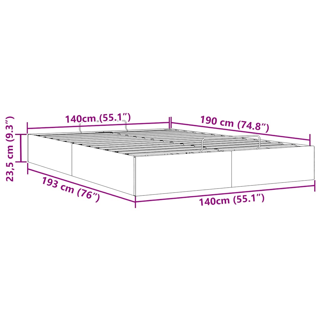Bedframe zonder matras 140x190 cm stof lichtgrijs is nu te koop bij PeponiXL, paradijselijk wonen!