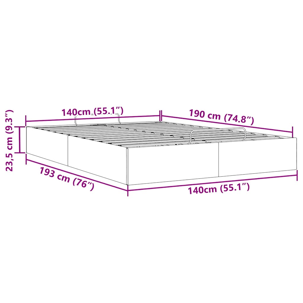Bedframe zonder matras 140x190 cm stof donkerbruin is nu te koop bij PeponiXL, paradijselijk wonen!