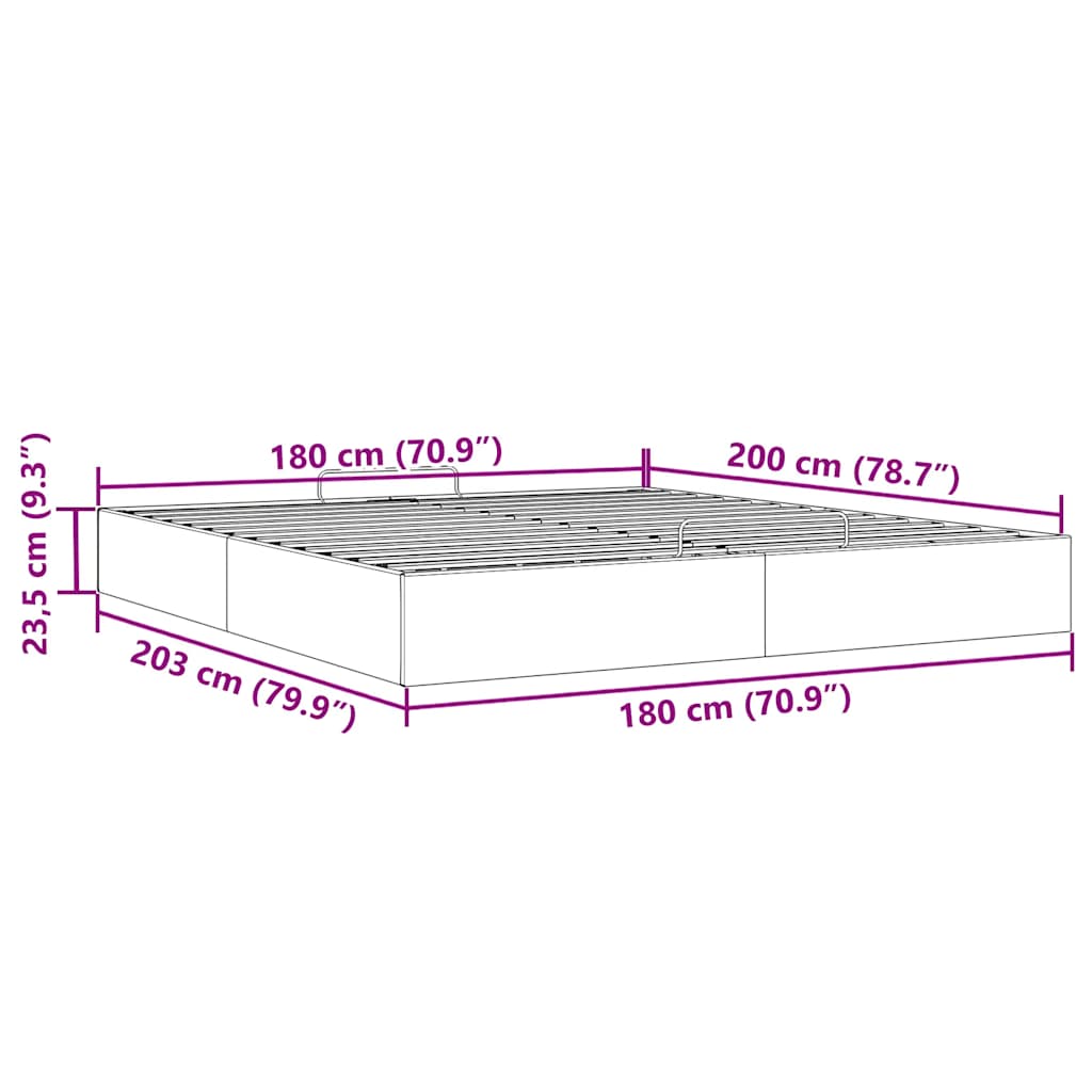 Bedframe zonder matras 180x200 cm stof donkergrijs is nu te koop bij PeponiXL, paradijselijk wonen!