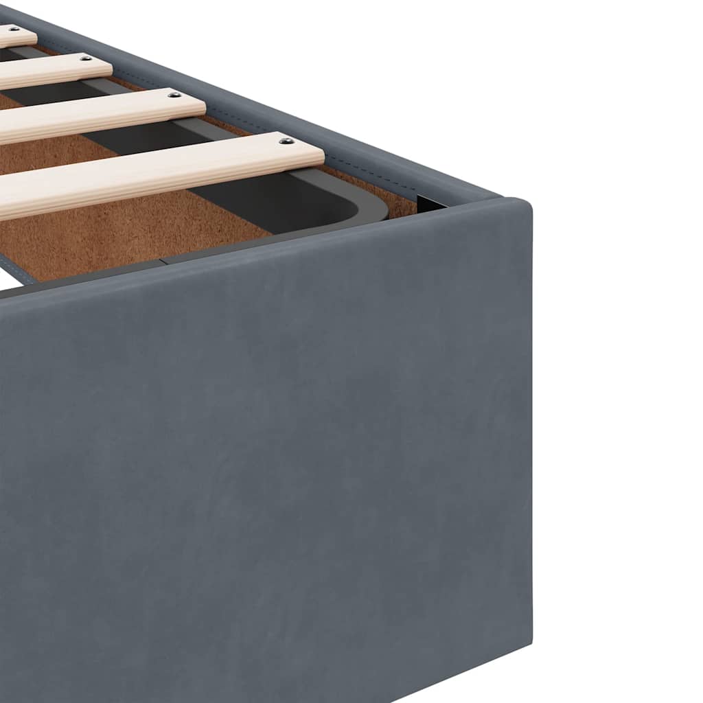 Bedframe zonder matras 80x200 cm fluweel donkergrijs is nu te koop bij PeponiXL, paradijselijk wonen!