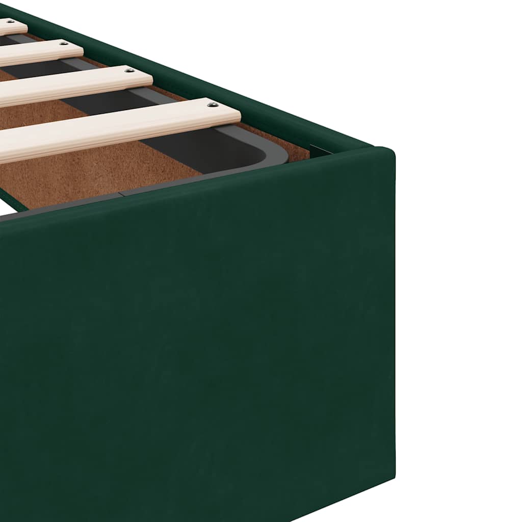 Ottoman bedframe zonder matras 180x200 cm fluweel donkergroen is nu te koop bij PeponiXL, paradijselijk wonen!