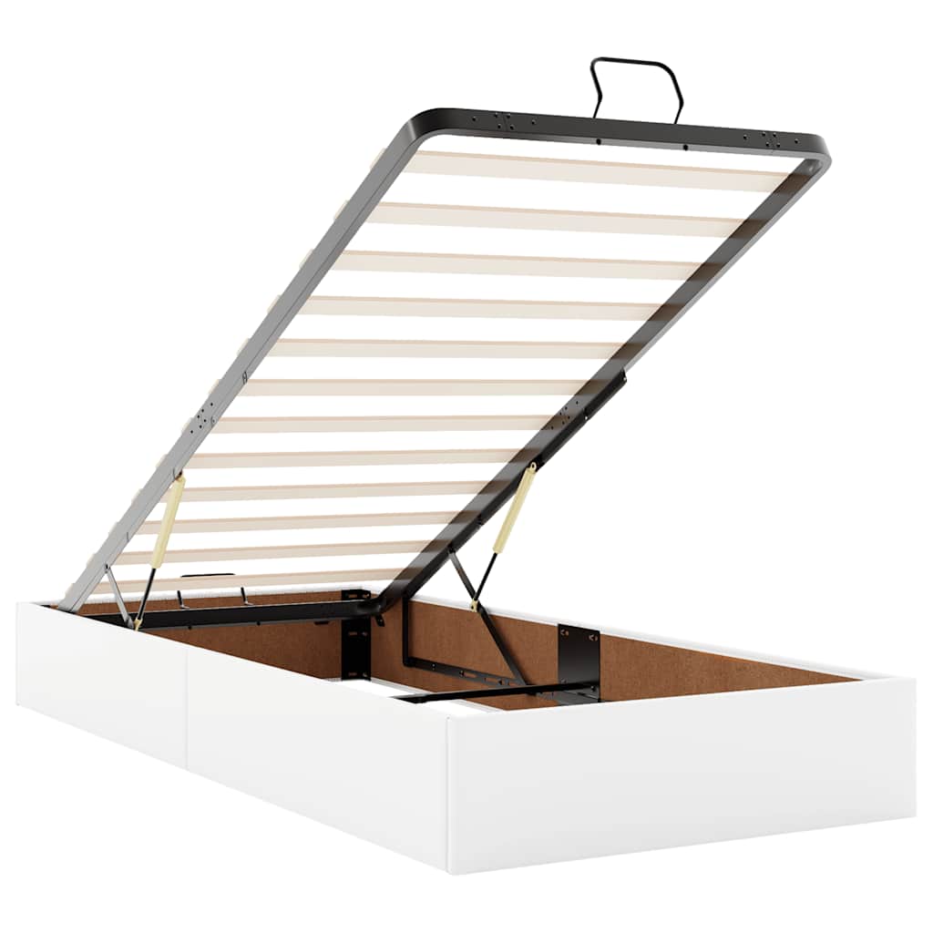 Ottoman bed met matras 90x200cm kunstleer wit is nu te koop bij PeponiXL, paradijselijk wonen!