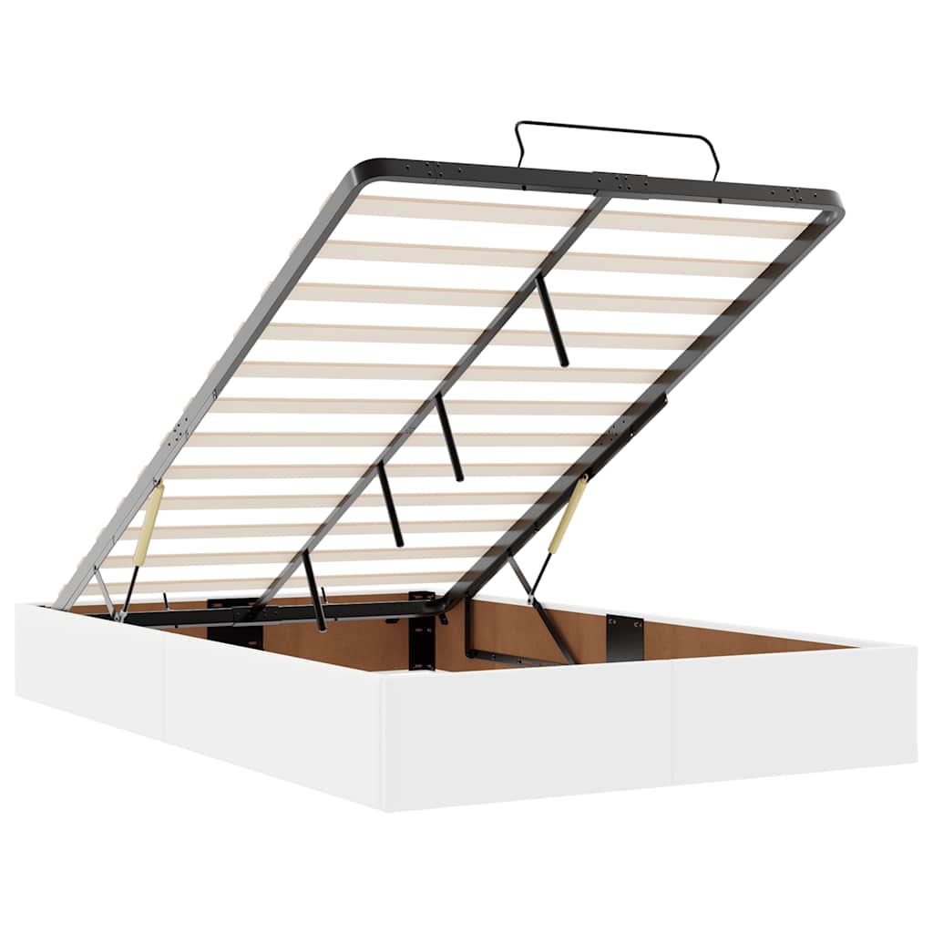 Ottoman bed met matras 120x200cm kunstleer wit is nu te koop bij PeponiXL, paradijselijk wonen!