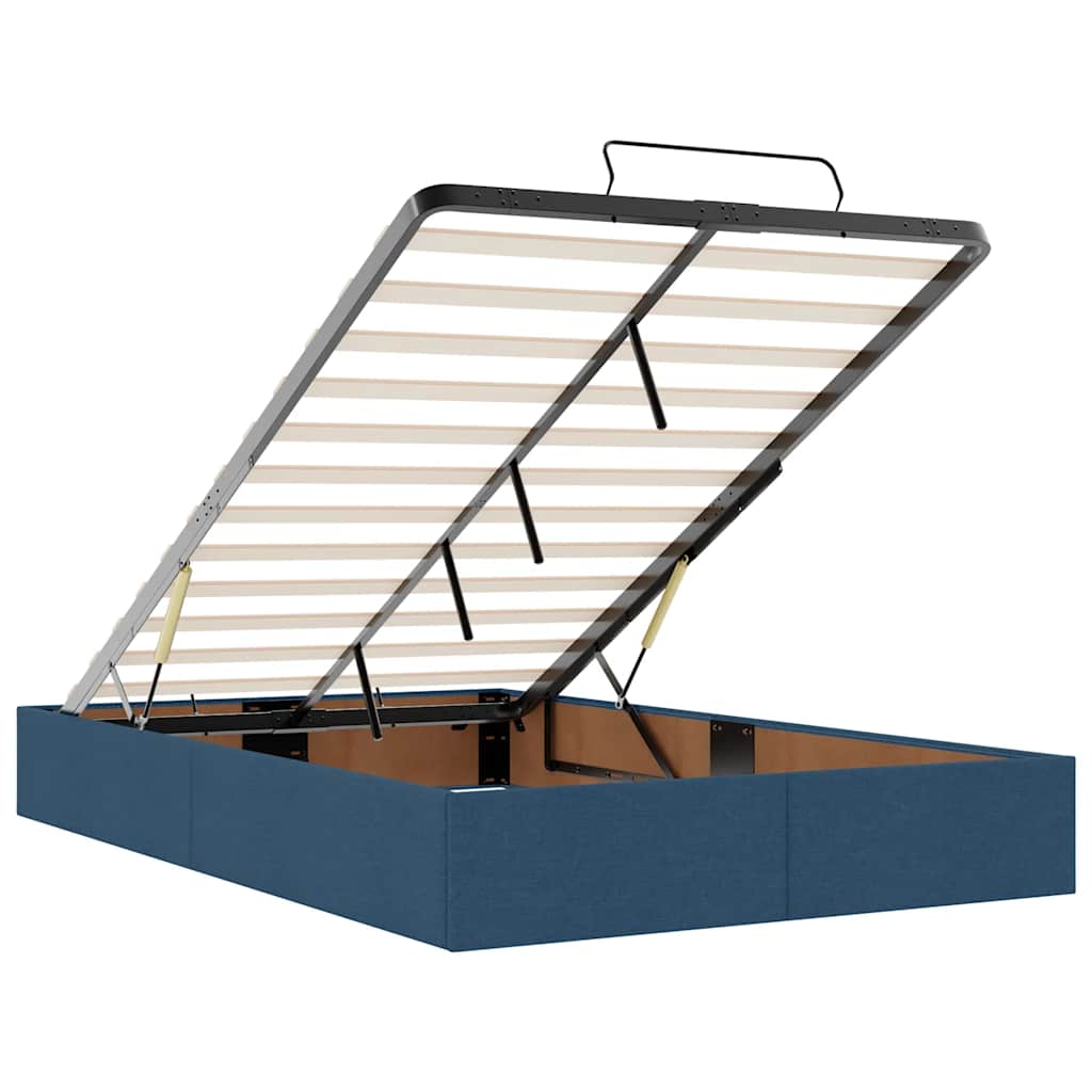 Ottoman bed met matras 120x200cm stof blauw is nu te koop bij PeponiXL, paradijselijk wonen!
