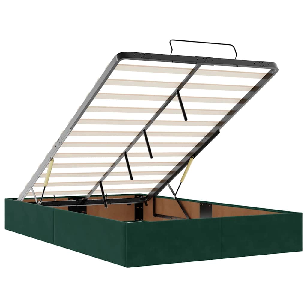 Ottoman bed met matras 120x200cm fluweel donkergroen is nu te koop bij PeponiXL, paradijselijk wonen!