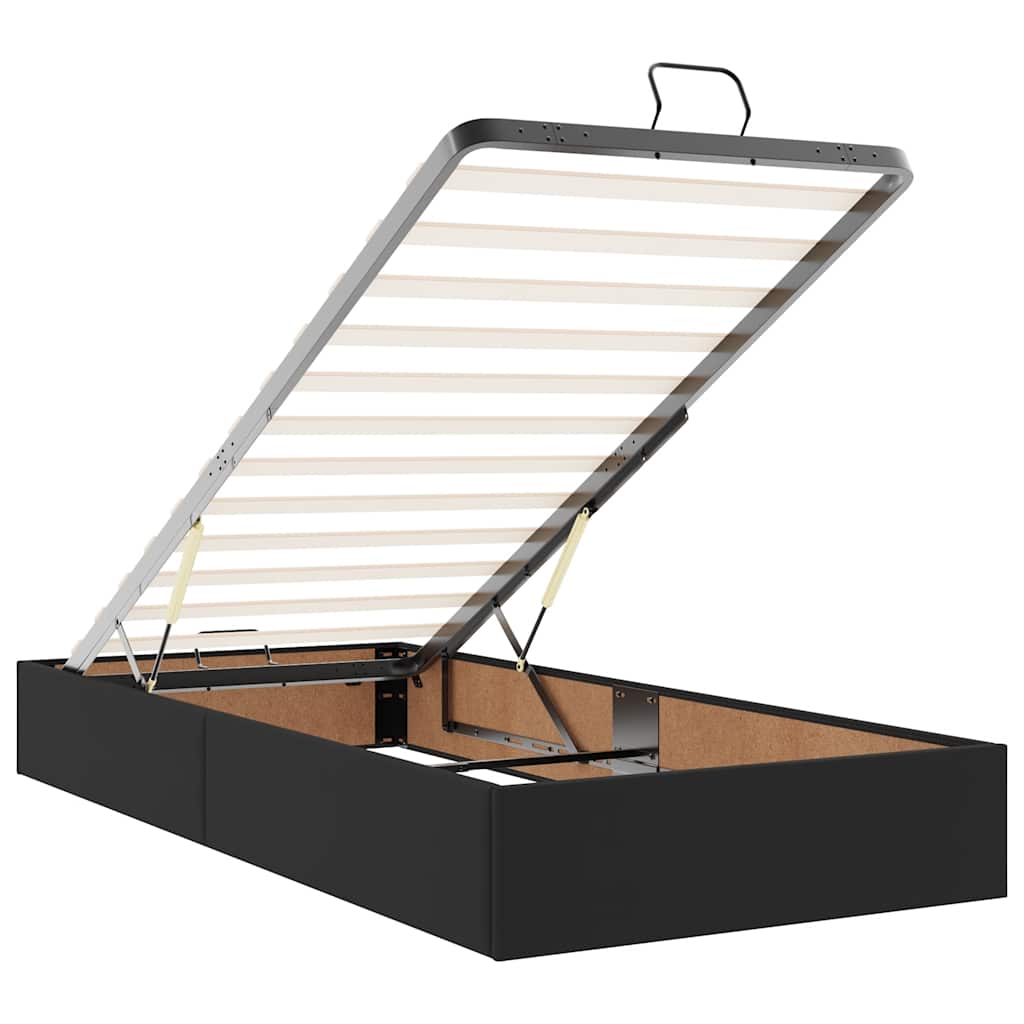 Ottoman bed met matrassen 200x200cm kunstleer zwart is nu te koop bij PeponiXL, paradijselijk wonen!