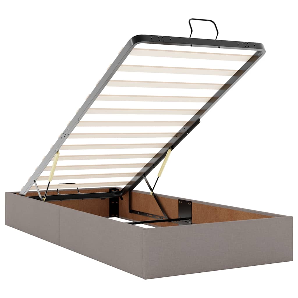 Ottoman bed met matrassen 160x200cm stof taupe is nu te koop bij PeponiXL, paradijselijk wonen!