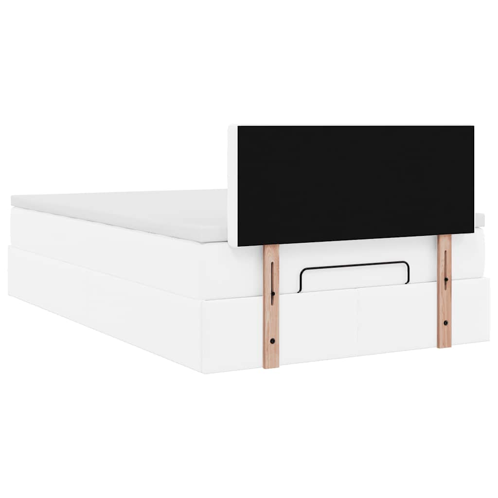 Ottoman bed met matras 120x200cm kunstleer wit is nu te koop bij PeponiXL, paradijselijk wonen!
