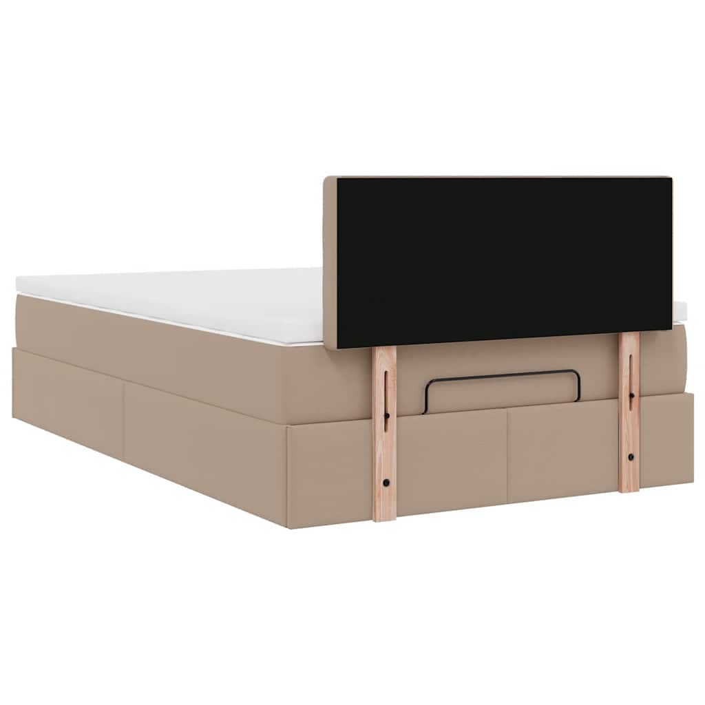Ottoman bed met matras 120x200cm kunstleer cappuccinokleurig is nu te koop bij PeponiXL, paradijselijk wonen!