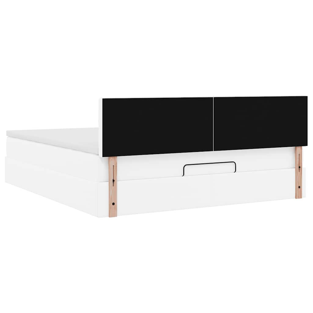 Ottoman bed met matras 160x200cm kunstleer wit is nu te koop bij PeponiXL, paradijselijk wonen!