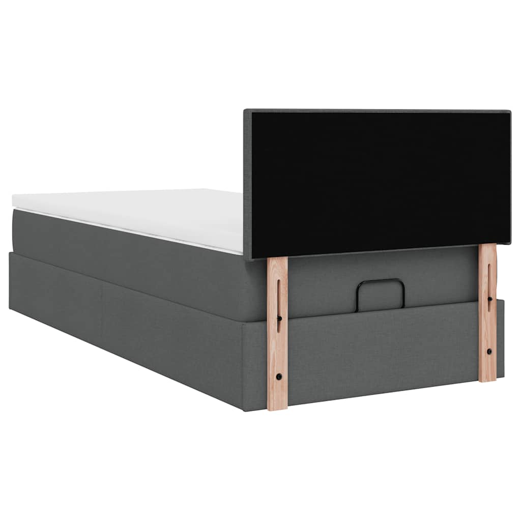 Bed met matras 90x200 cm stof donkergrijs is nu te koop bij PeponiXL, paradijselijk wonen!