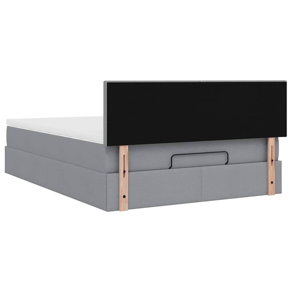 Ottoman bed met matras 140x200cm stof lichtgrijs is nu te koop bij PeponiXL, paradijselijk wonen!
