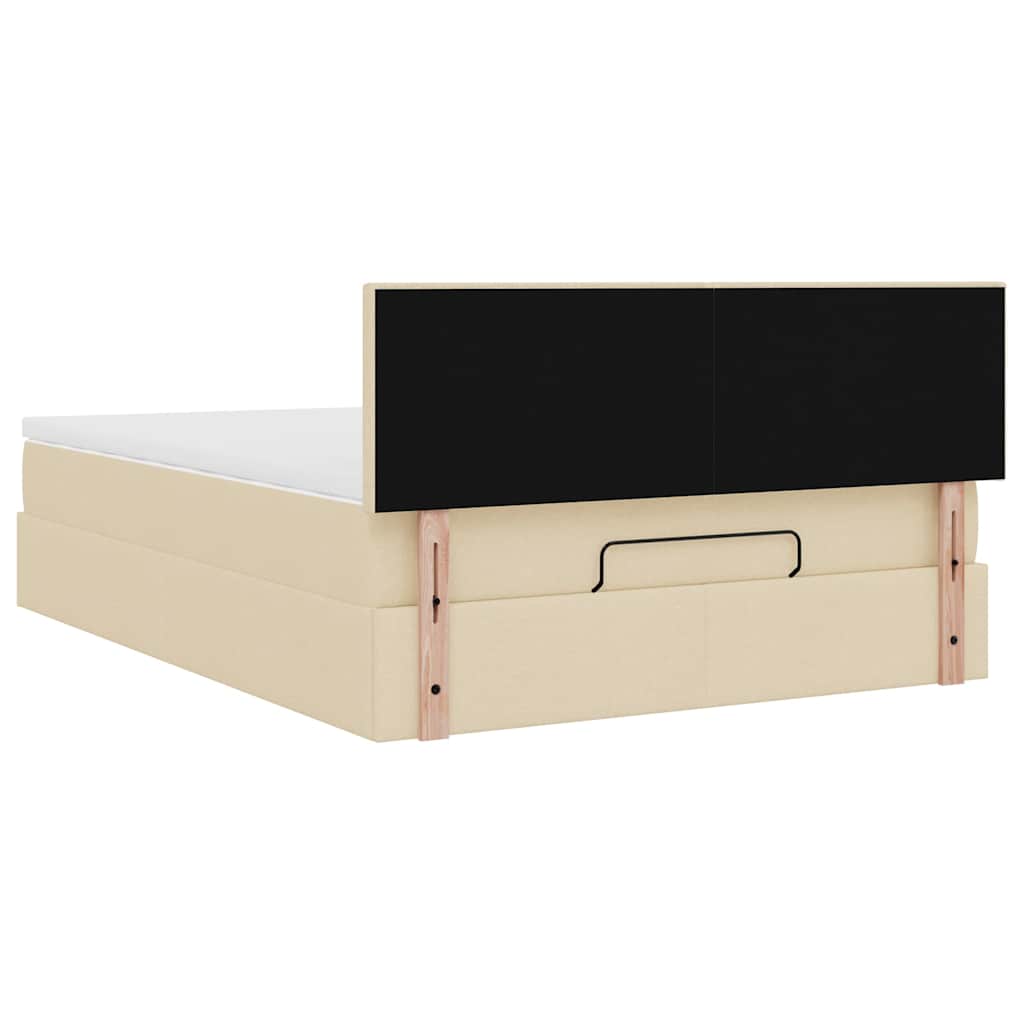 Bed met matras 140x200 cm stof crèmekleurig is nu te koop bij PeponiXL, paradijselijk wonen!