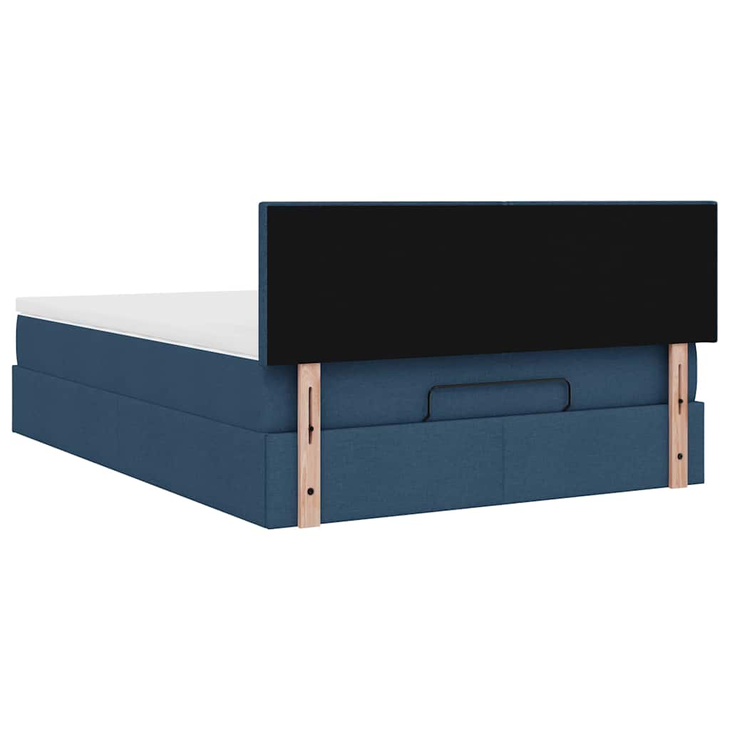 Ottoman bed met matras 140x200cm stof blauw is nu te koop bij PeponiXL, paradijselijk wonen!