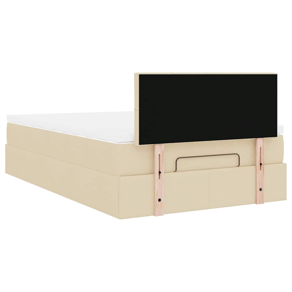 Ottoman bed met matras 120x190cm stof crèmekleurig is nu te koop bij PeponiXL, paradijselijk wonen!