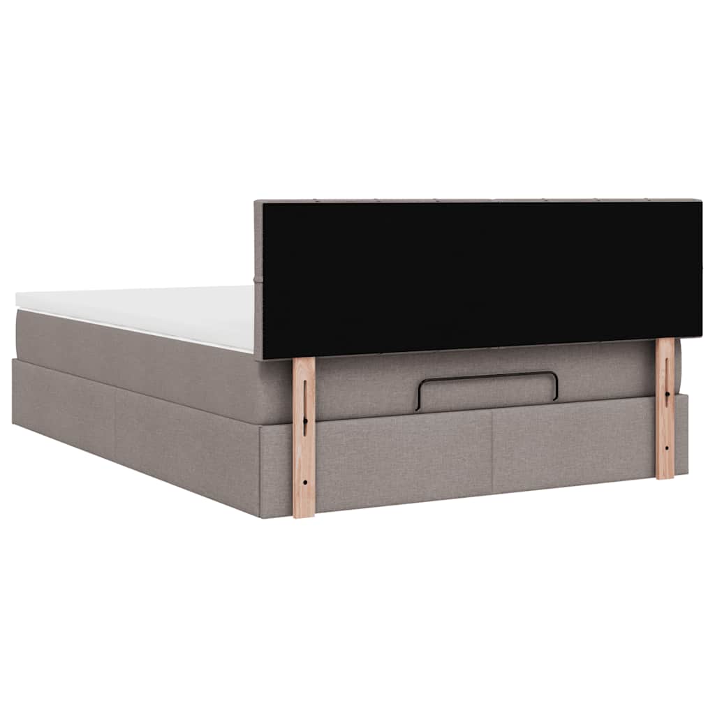 Bed met matras 140x190 cm stof taupe is nu te koop bij PeponiXL, paradijselijk wonen!