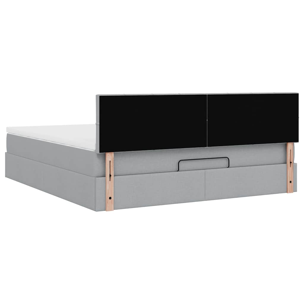Ottoman bed met matras 180x200cm stof lichtgrijs is nu te koop bij PeponiXL, paradijselijk wonen!