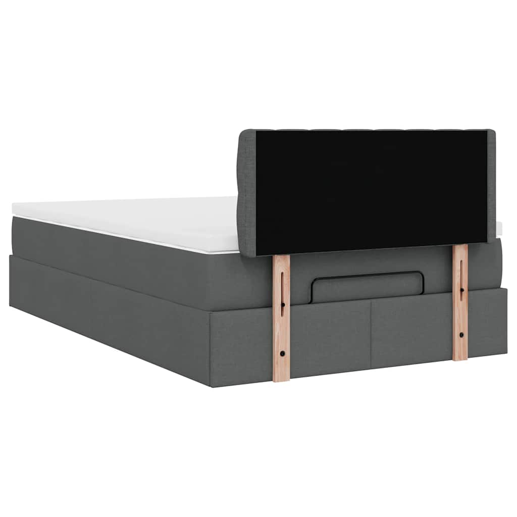 Bed met matras 120x200 cm stof donkergrijs is nu te koop bij PeponiXL, paradijselijk wonen!