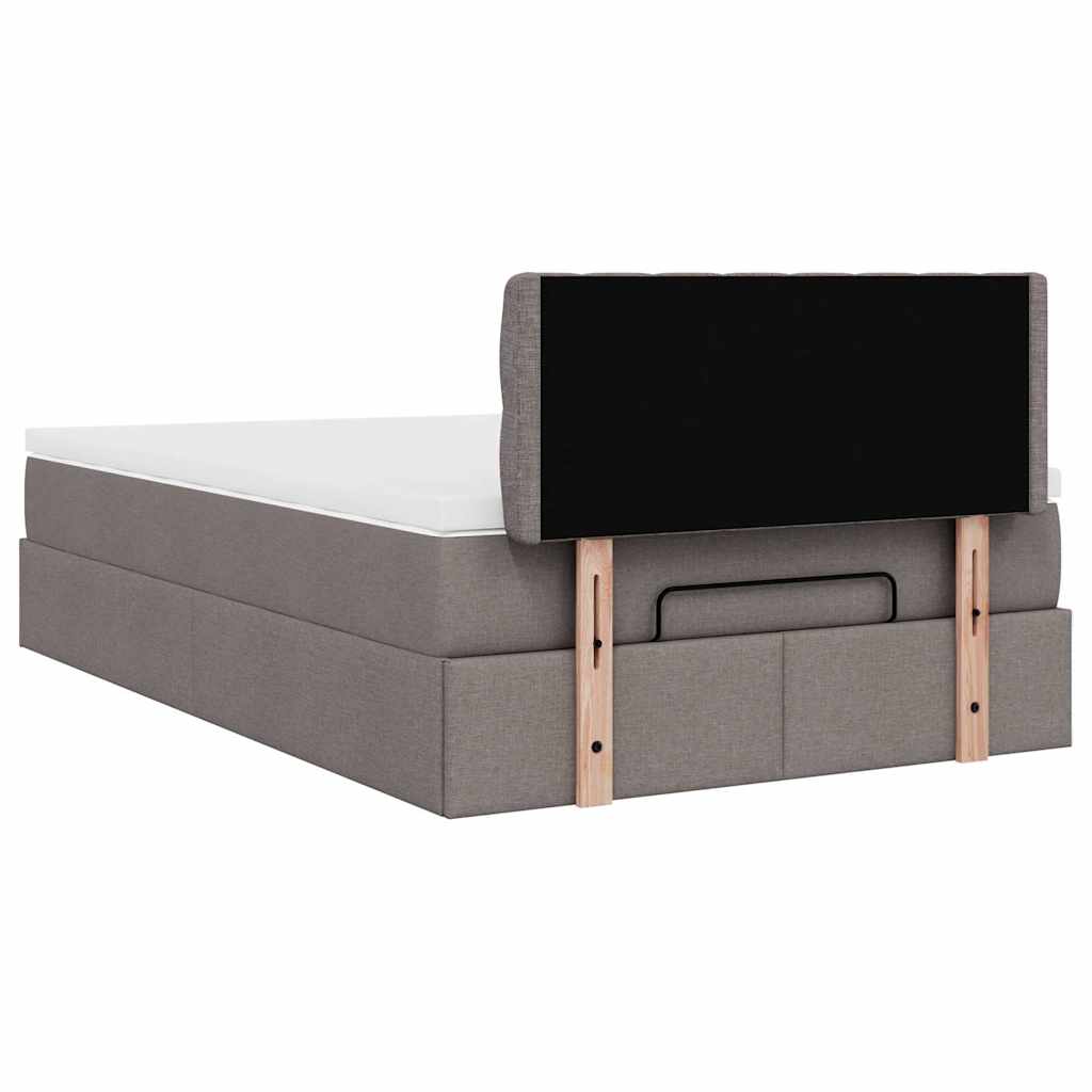 Ottoman bed met matras 120x200cm stof taupe is nu te koop bij PeponiXL, paradijselijk wonen!