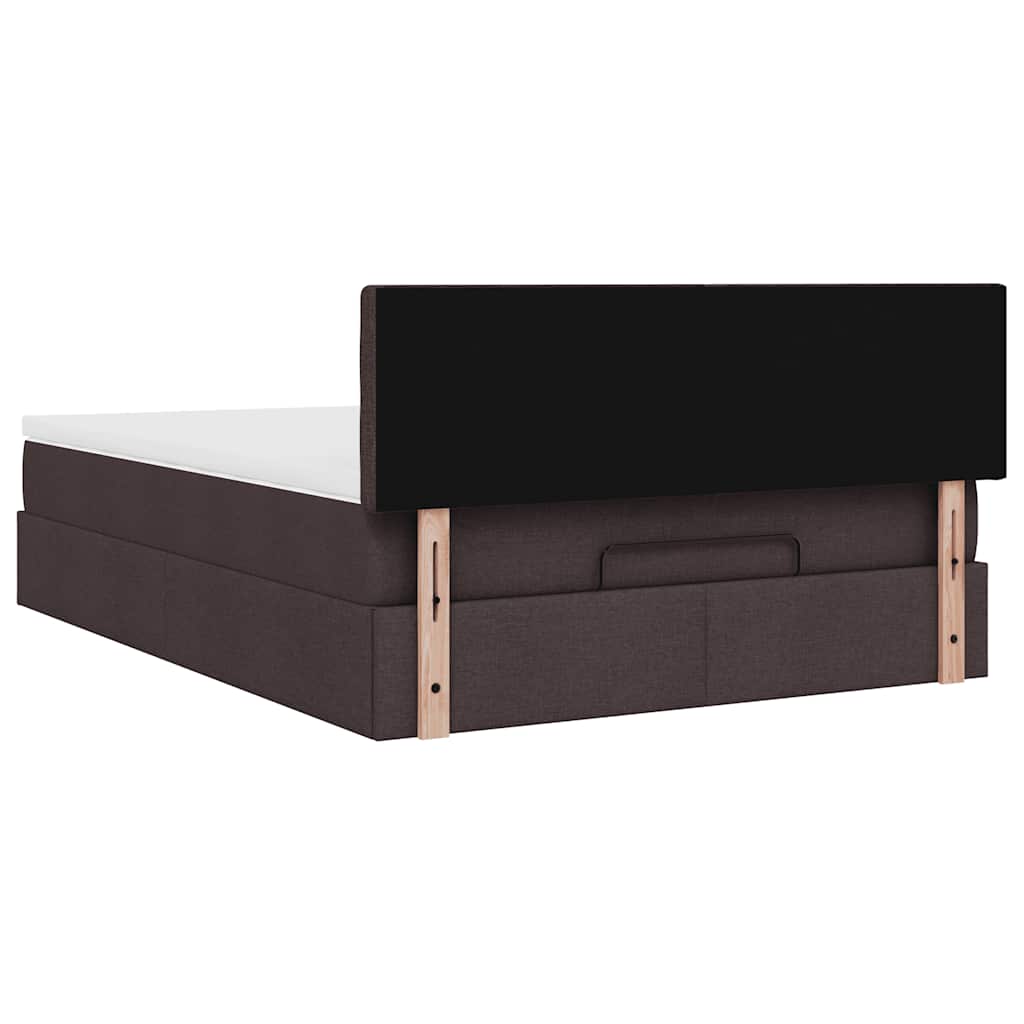 Bed met matras 140x190 cm stof donkerbruin is nu te koop bij PeponiXL, paradijselijk wonen!